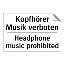 Kopfhörer Musik verboten - Headphone music prohibited