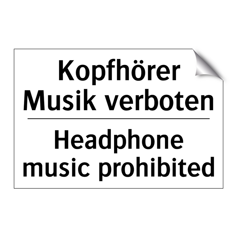 Kopfhörer Musik verboten - Headphone music prohibited