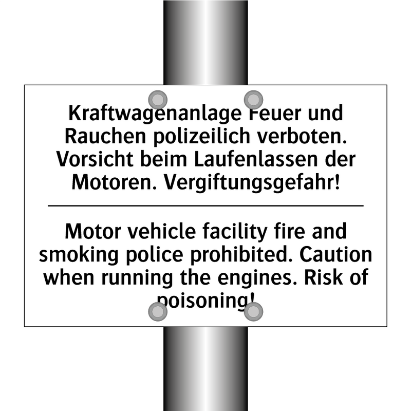 Kraftwagenanlage Feuer und Rauchen /.../ - Motor vehicle facility fire and /.../