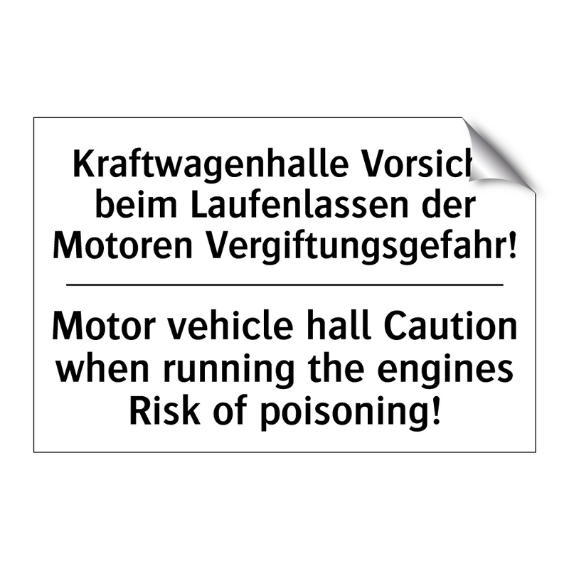 Kraftwagenhalle Vorsicht beim /.../ - Motor vehicle hall Caution when /.../