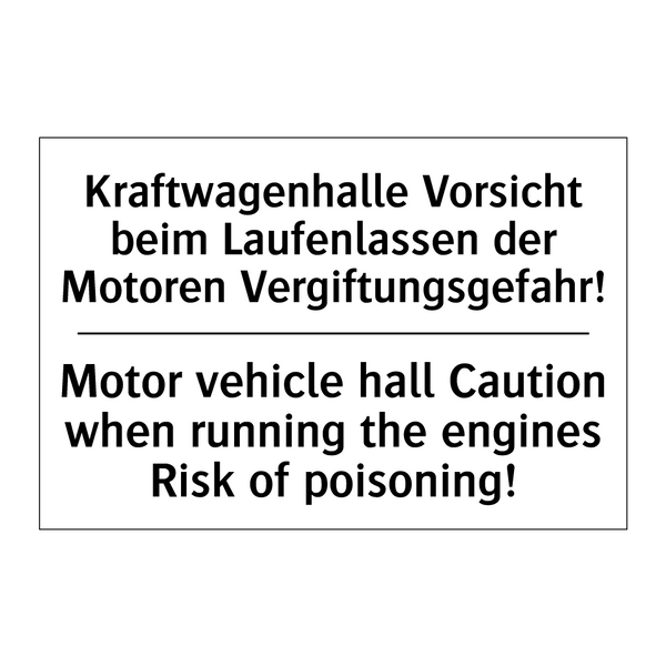 Kraftwagenhalle Vorsicht beim /.../ - Motor vehicle hall Caution when /.../