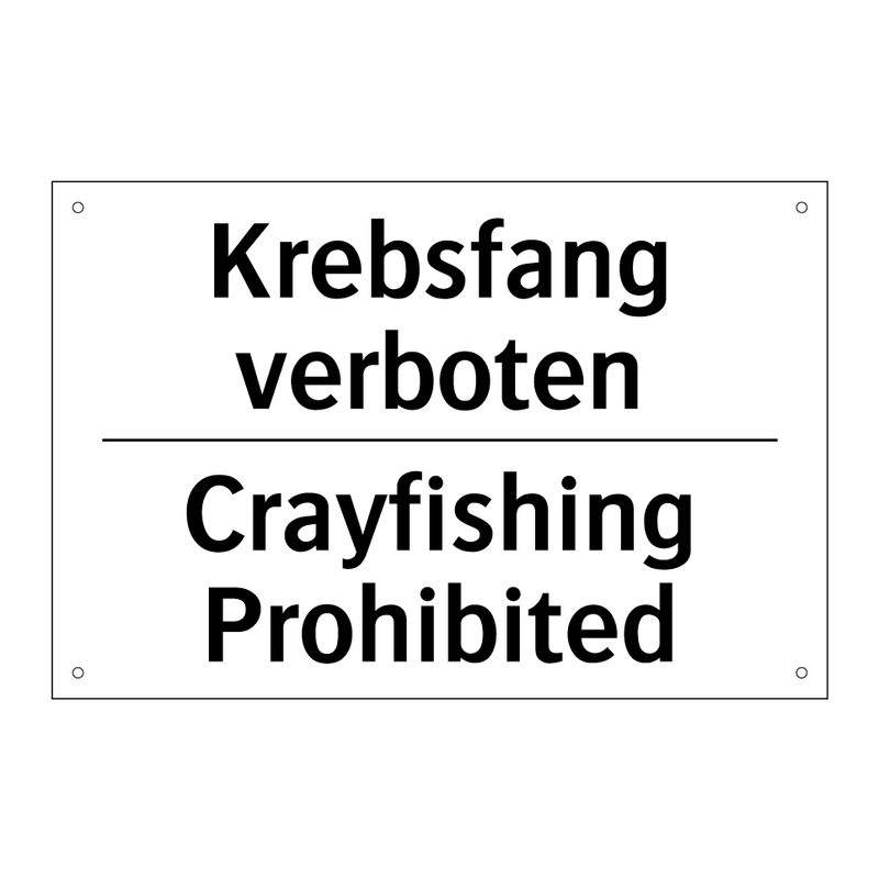 Krebsfang verboten - Crayfishing Prohibited