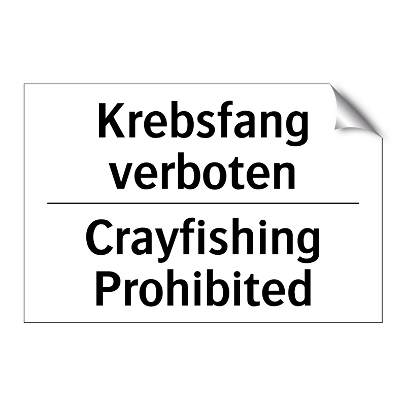Krebsfang verboten - Crayfishing Prohibited