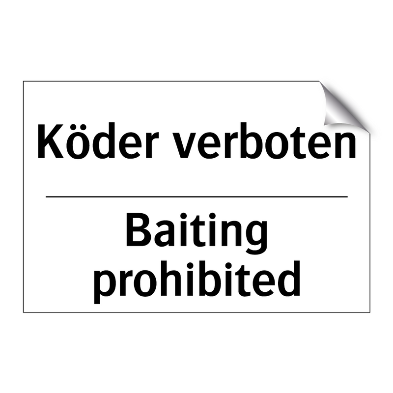Köder verboten - Baiting prohibited
