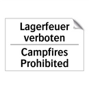 Lagerfeuer verboten - Campfires Prohibited