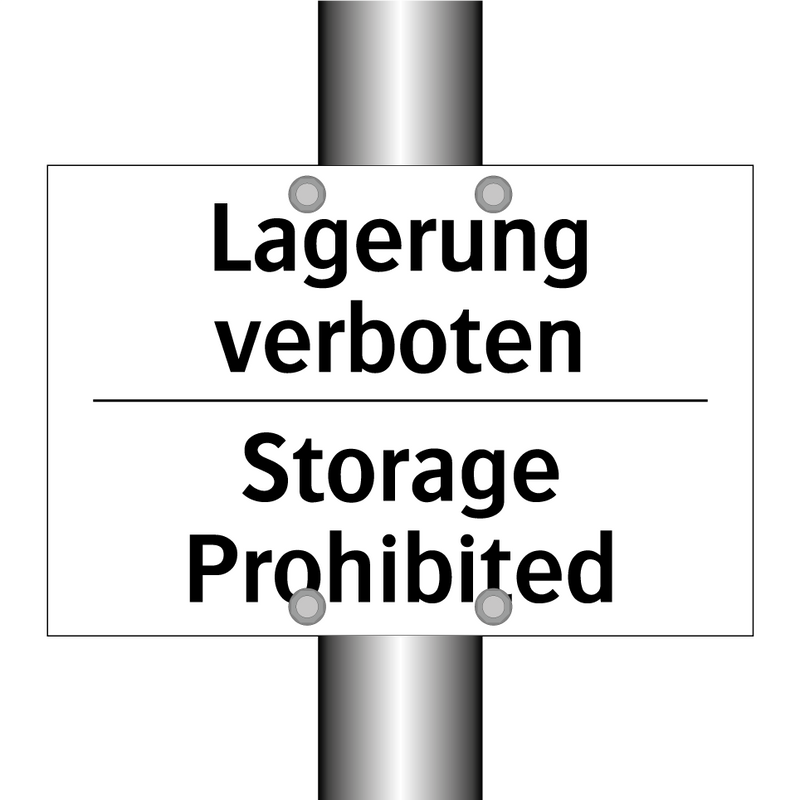 Lagerung verboten - Storage Prohibited