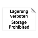 Lagerung verboten - Storage Prohibited