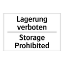 Lagerung verboten - Storage Prohibited