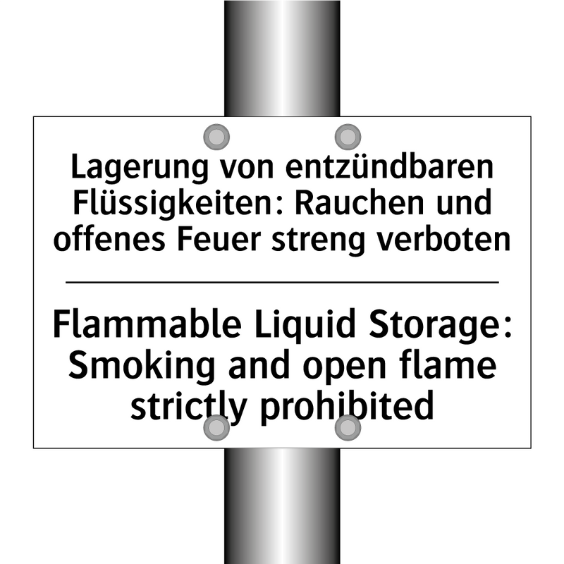Lagerung von entzündbaren Flüssigkeiten: /.../ - Flammable Liquid Storage: Smoking /.../