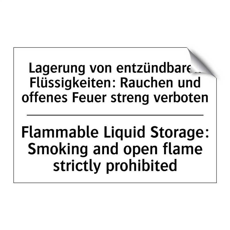 Lagerung von entzündbaren Flüssigkeiten: /.../ - Flammable Liquid Storage: Smoking /.../