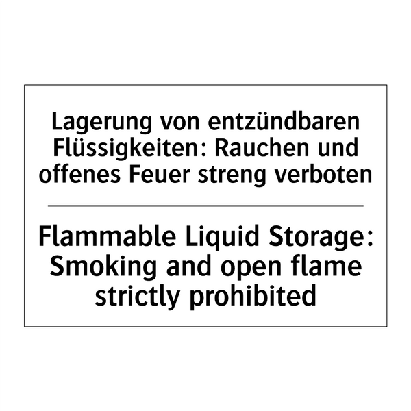 Lagerung von entzündbaren Flüssigkeiten: /.../ - Flammable Liquid Storage: Smoking /.../