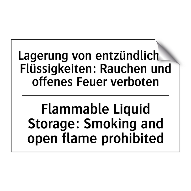 Lagerung von entzündlichen Flüssigkeiten: /.../ - Flammable Liquid Storage: Smoking /.../