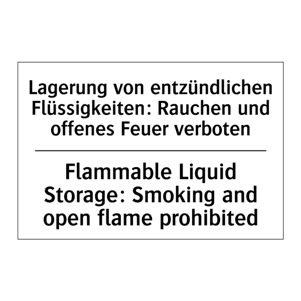 Lagerung von entzündlichen Flüssigkeiten: /.../ - Flammable Liquid Storage: Smoking /.../