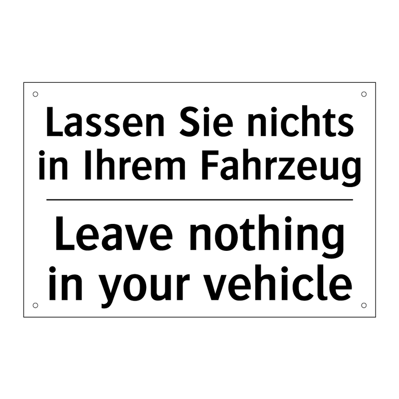 Lassen Sie nichts in Ihrem Fahrzeug/.../ - Leave nothing in your vehicle