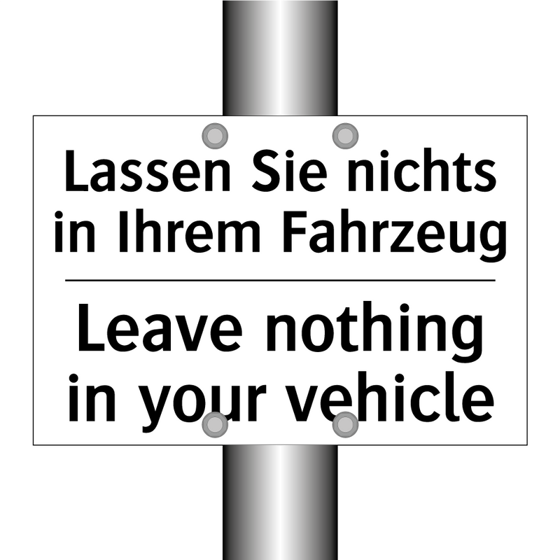 Lassen Sie nichts in Ihrem Fahrzeug/.../ - Leave nothing in your vehicle