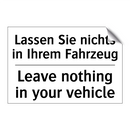 Lassen Sie nichts in Ihrem Fahrzeug/.../ - Leave nothing in your vehicle