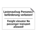 Lastenaufzug Personen- beförderung /.../ - Freight elevator No passenger /.../