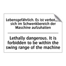 Lebensgefährlich. Es ist verboten, /.../ - Lethally dangerous. It is forbidden /.../
