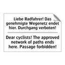 Liebe Radfahrer! Das genehmigte /.../ - Dear cyclists! The approved network /.../