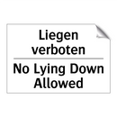 Liegen verboten - No Lying Down Allowed