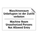 Maschinenraum Unbefugten ist der /.../ - Machine Room Unauthorized Persons /.../