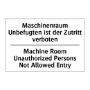 Maschinenraum Unbefugten ist der /.../ - Machine Room Unauthorized Persons /.../