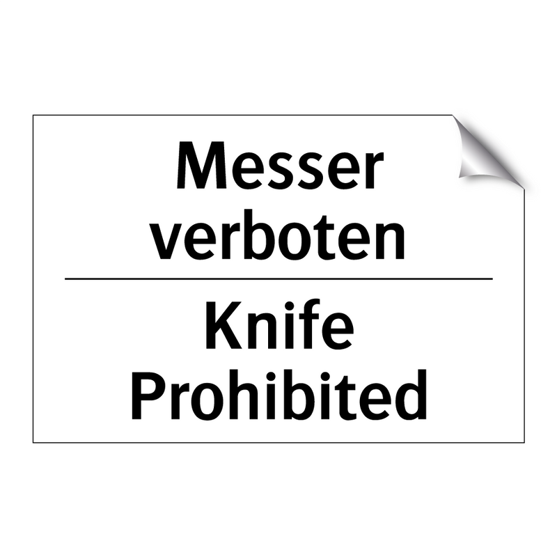 Messer verboten - Knife Prohibited