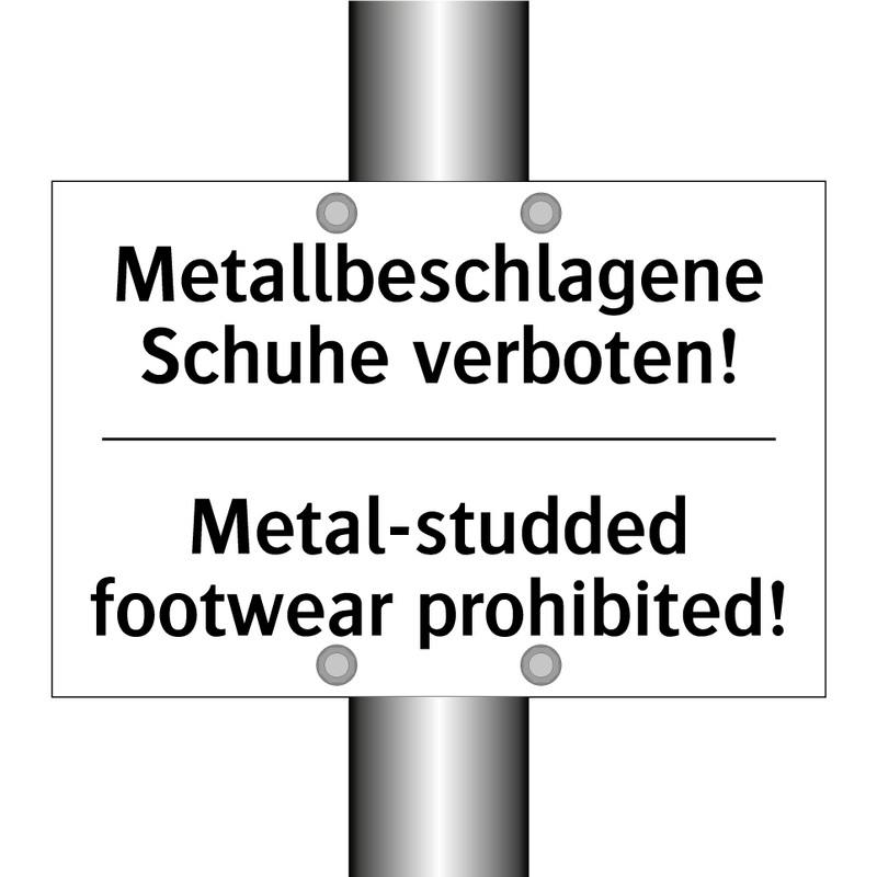 Metallbeschlagene Schuhe verboten!/.../ - Metal-studded footwear prohibited!/.../