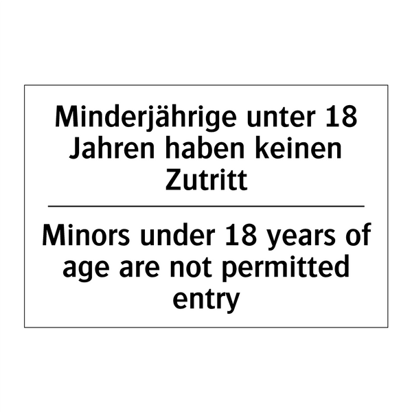 Minderjährige unter 18 Jahren /.../ - Minors under 18 years of age are /.../