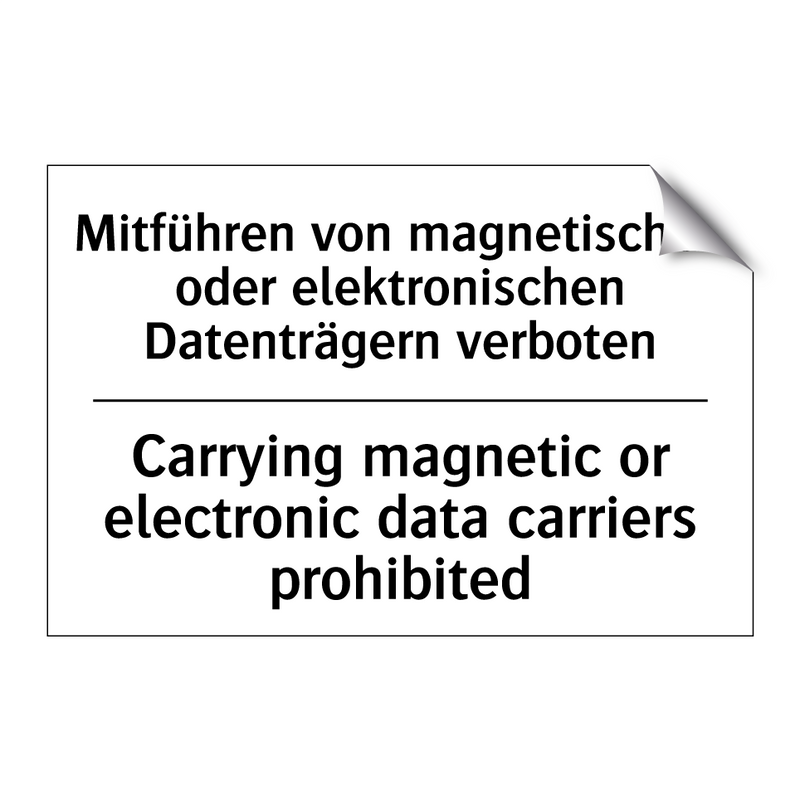 Mitführen von magnetischen oder /.../ - Carrying magnetic or electronic /.../