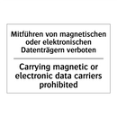 Mitführen von magnetischen oder /.../ - Carrying magnetic or electronic /.../