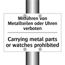 Mitführen von Metallteilen oder /.../ - Carrying metal parts or watches /.../