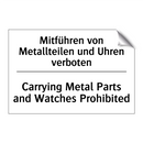 Mitführen von Metallteilen und /.../ - Carrying Metal Parts and Watches /.../