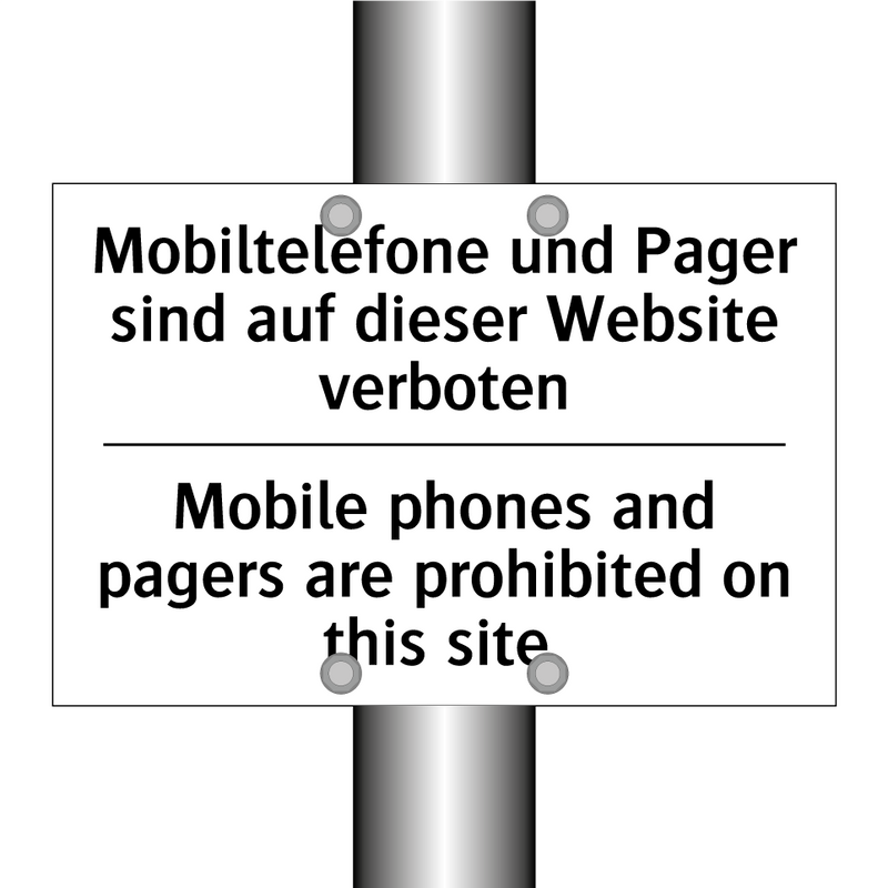 Mobiltelefone und Pager sind auf /.../ - Mobile phones and pagers are prohibited /.../