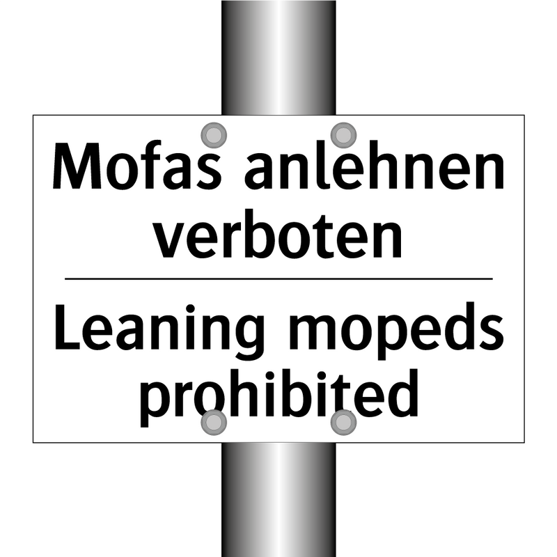 Mofas anlehnen verboten - Leaning mopeds prohibited