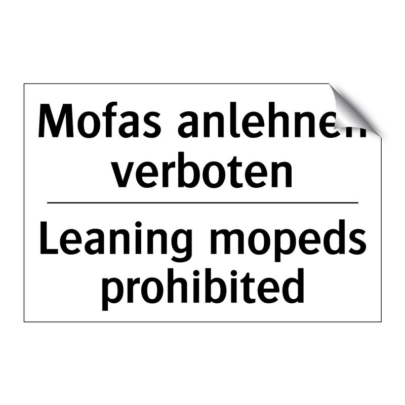 Mofas anlehnen verboten - Leaning mopeds prohibited