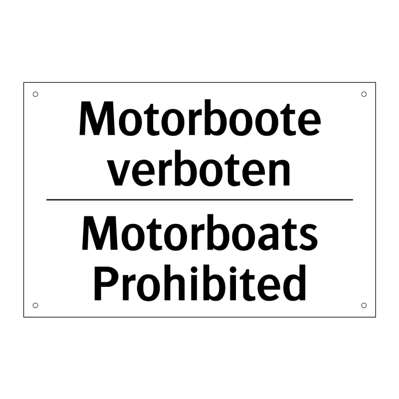 Motorboote verboten - Motorboats Prohibited