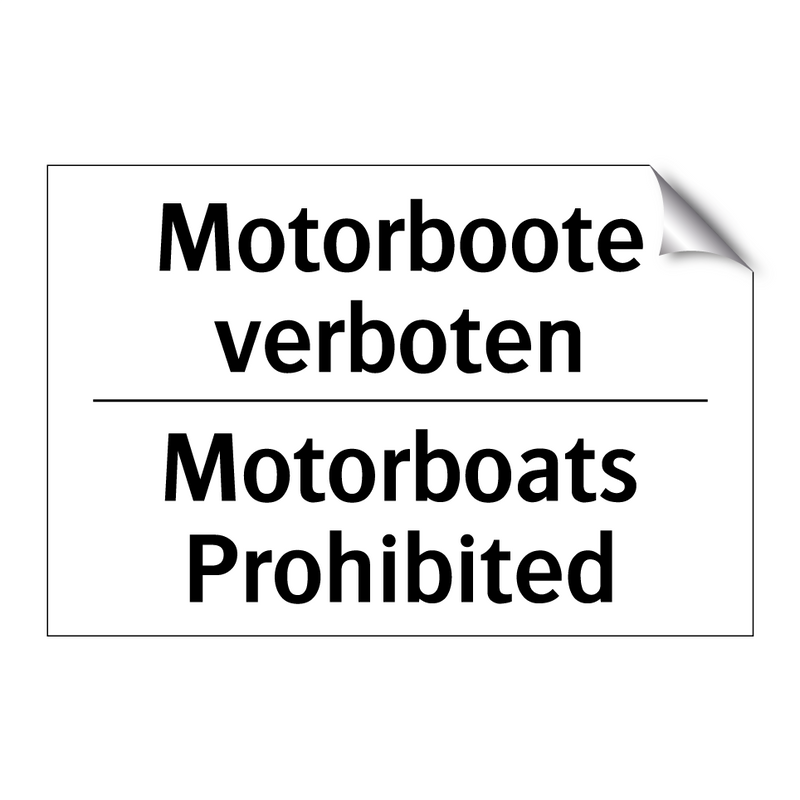 Motorboote verboten - Motorboats Prohibited