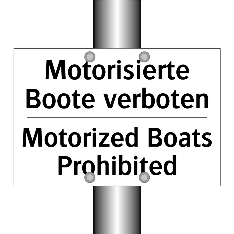 Motorisierte Boote verboten - Motorized Boats Prohibited