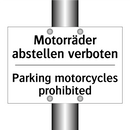 Motorräder abstellen verboten - Parking motorcycles prohibited