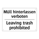 Müll hinterlassen verboten - Leaving trash prohibited