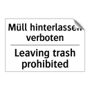 Müll hinterlassen verboten - Leaving trash prohibited
