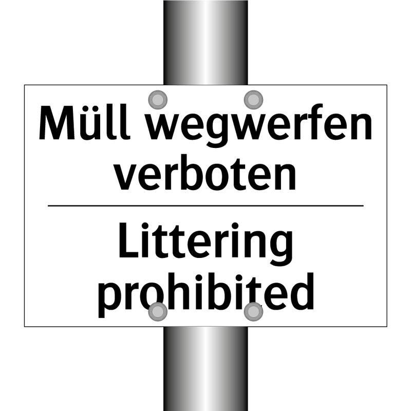 Müll wegwerfen verboten - Littering prohibited