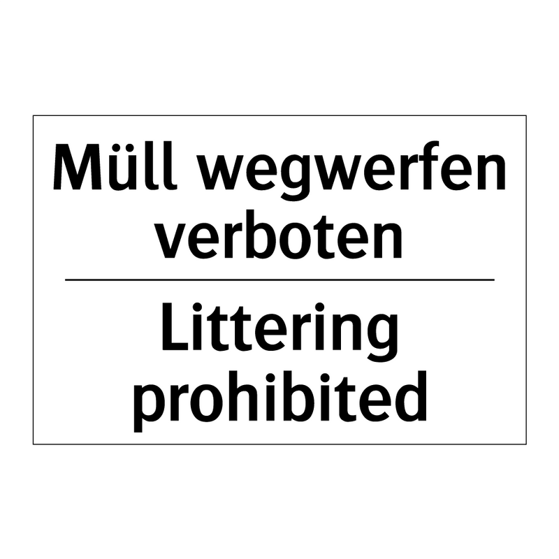 Müll wegwerfen verboten - Littering prohibited