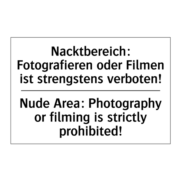 Nacktbereich: Fotografieren oder /.../ - Nude Area: Photography or filming /.../
