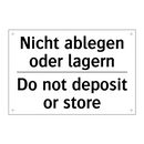 Nicht ablegen oder lagern - Do not deposit or store