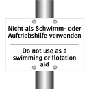 Nicht als Schwimm- oder Auftriebshilfe /.../ - Do not use as a swimming or flotation /.../