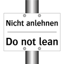 Nicht anlehnen - Do not lean
