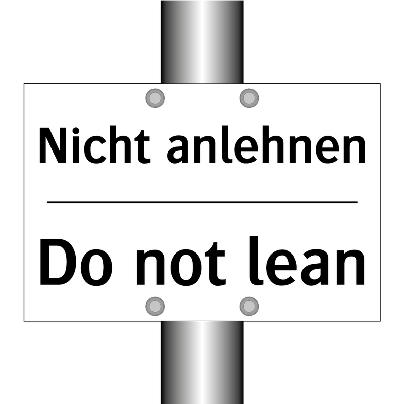 Nicht anlehnen - Do not lean