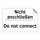 Nicht anschließen - Do not connect